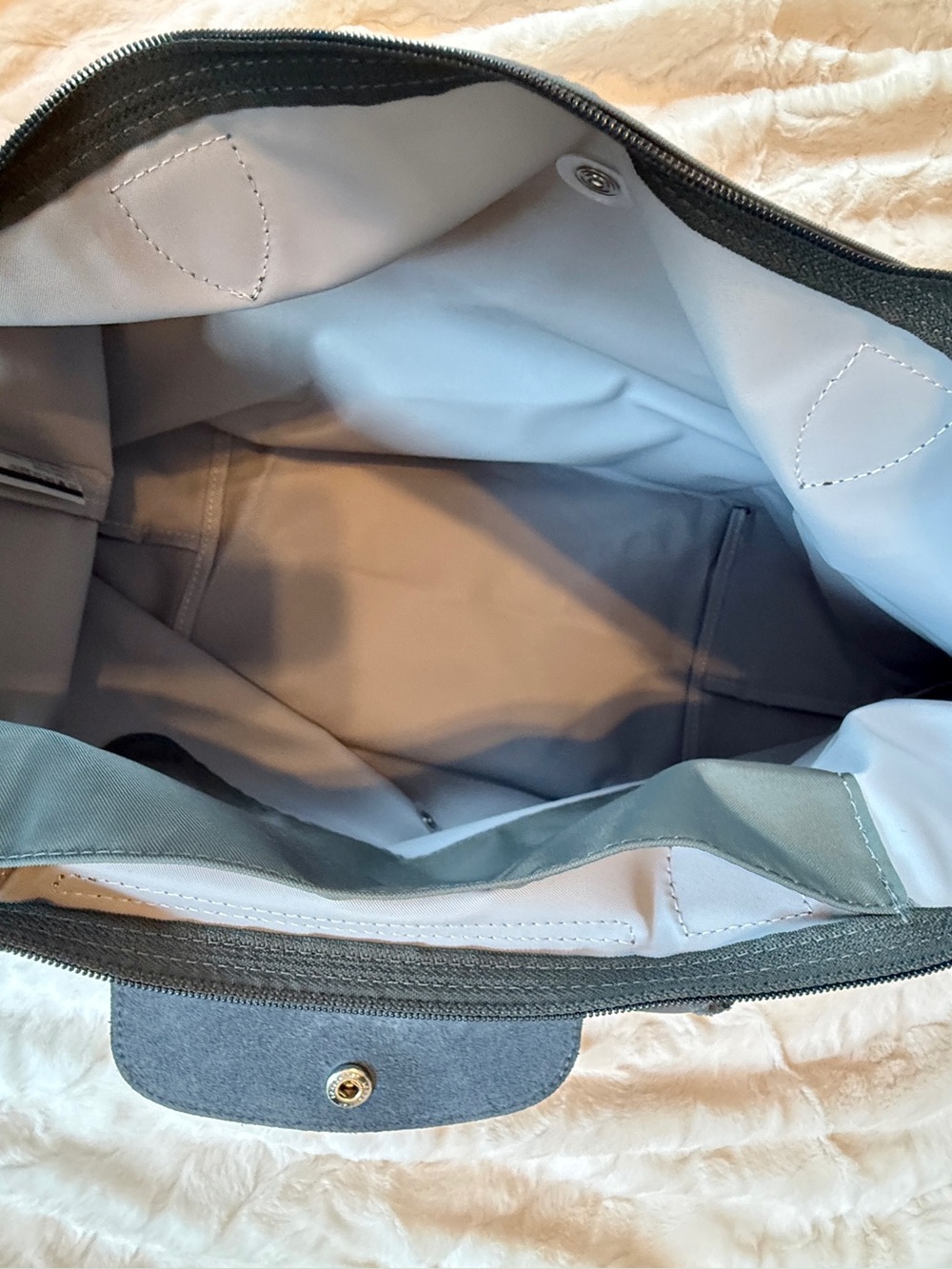 Longchamp Le Pliage Green Recycled Canvas Large Shoulder Tote in graphite - Picture 6 of 16